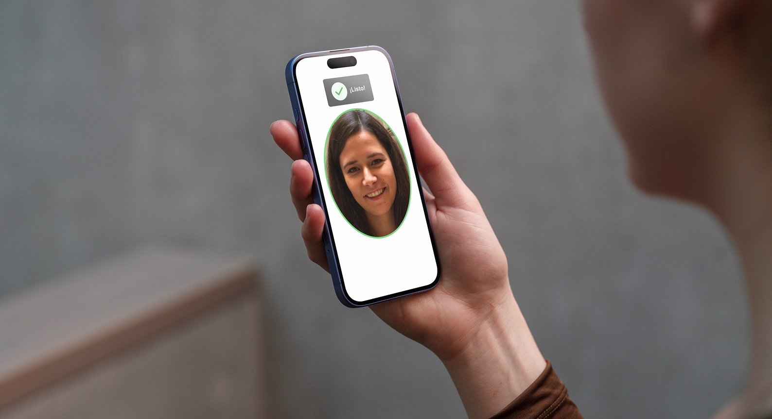 Selfie verification on phone during biometric validation